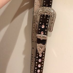Brown rhinestone belt